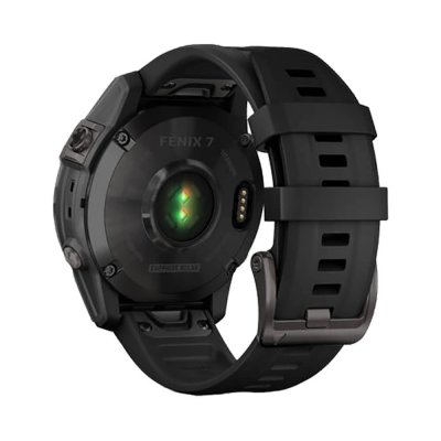 Часы Garmin Fenix 7 Sapphire Solar титановый серый DLC с черным ремешком